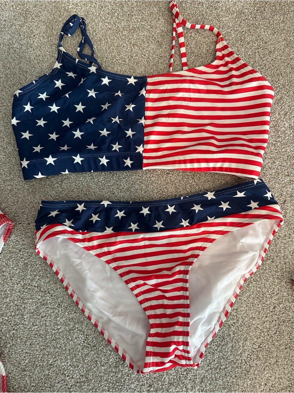 Pink Lily Stars & Stripes Two-Piece Bikini - Red, White & Blue